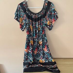 Loft Floral Black Dress